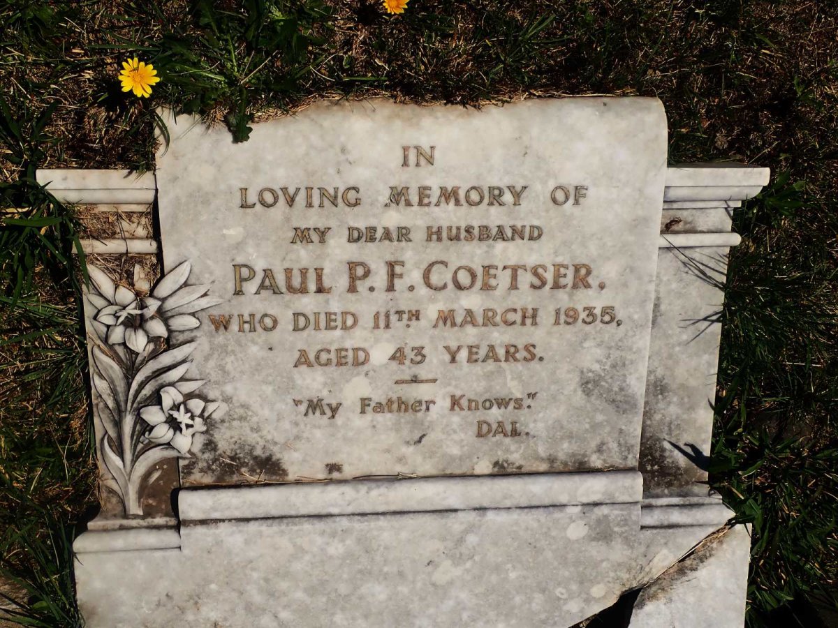 COETSER Paul P.F. -1935