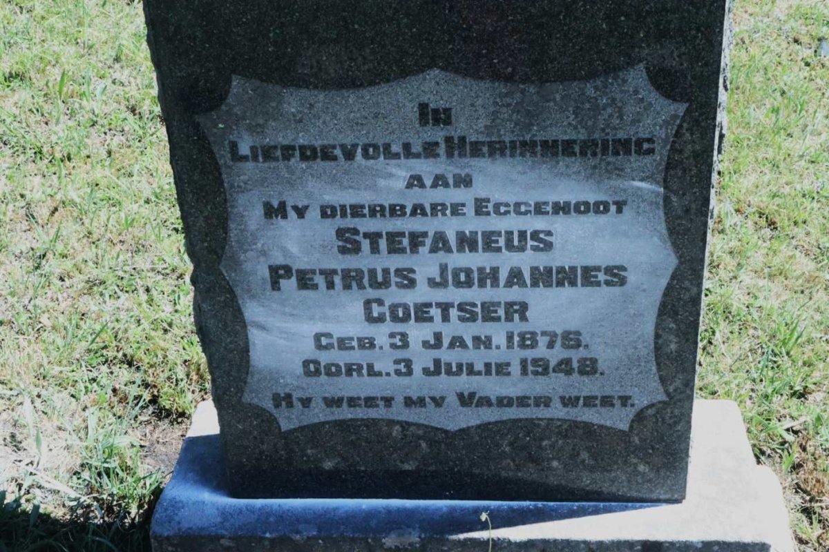 COETSER Stephaneus Petrus Johannes 1876-1948