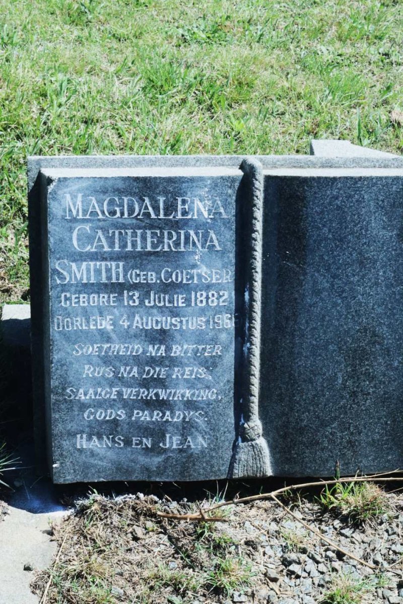 SMITH Magdalena Catherina nee COETSER 1882-1961