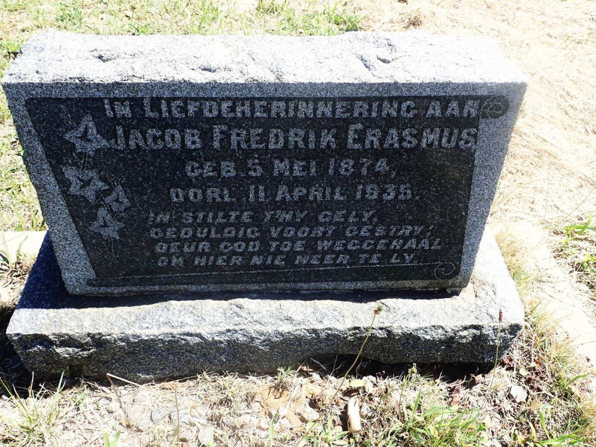 ERASMUS Jacob Fredrik 1874-1935 &amp; Engella Herculina 1880-1947
