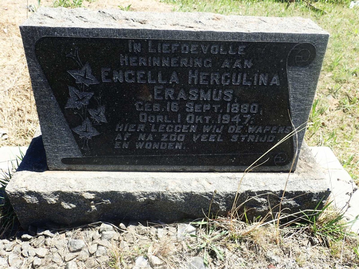 ERASMUS Jacob Fredrik 1874-1935 &amp; Engella Herculina 1880-1947