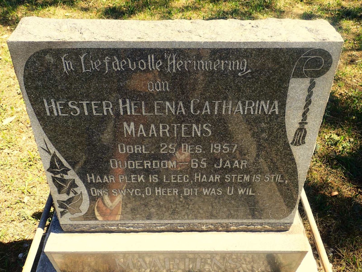 MAARTENS Jan Petrus -1965 &amp; Hester Helena Catharina -1957