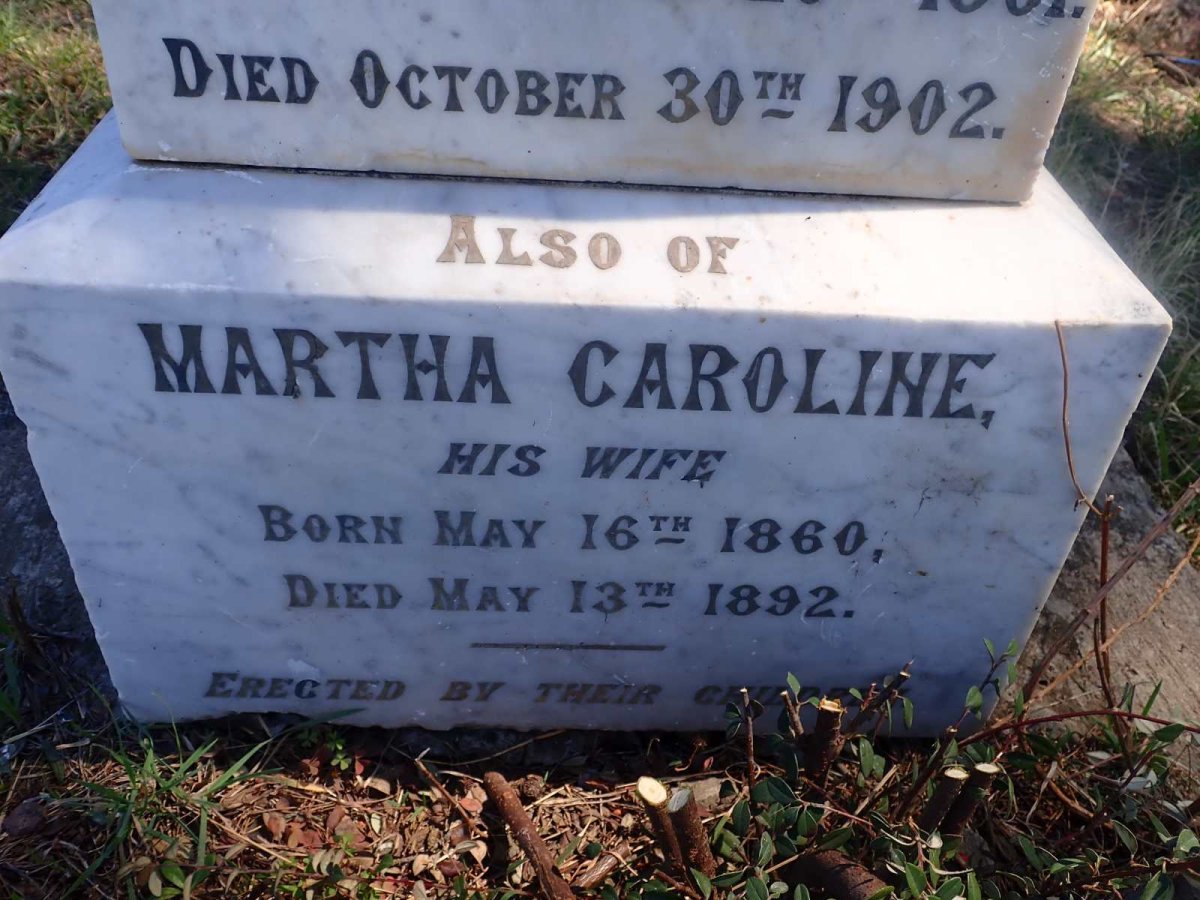 WARREN Robert John Gerard 1861-1902 &amp; Martha Caroline 1860-1892