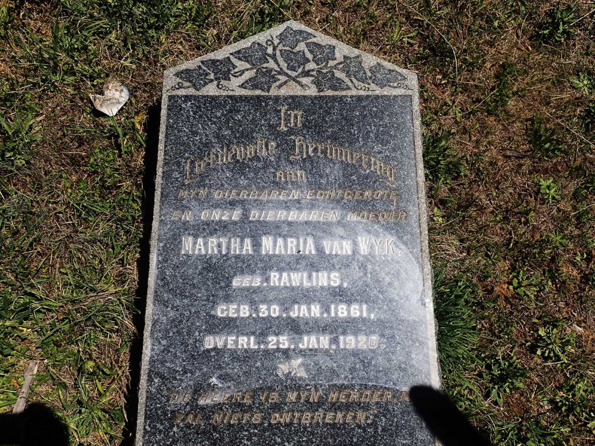 WYK Martha Maria, van nee RAWLINS 1861-1920