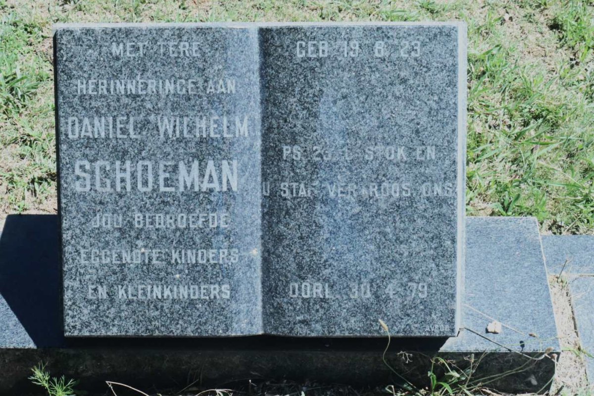 SCHOEMAN Daniel Wilhelm -1979