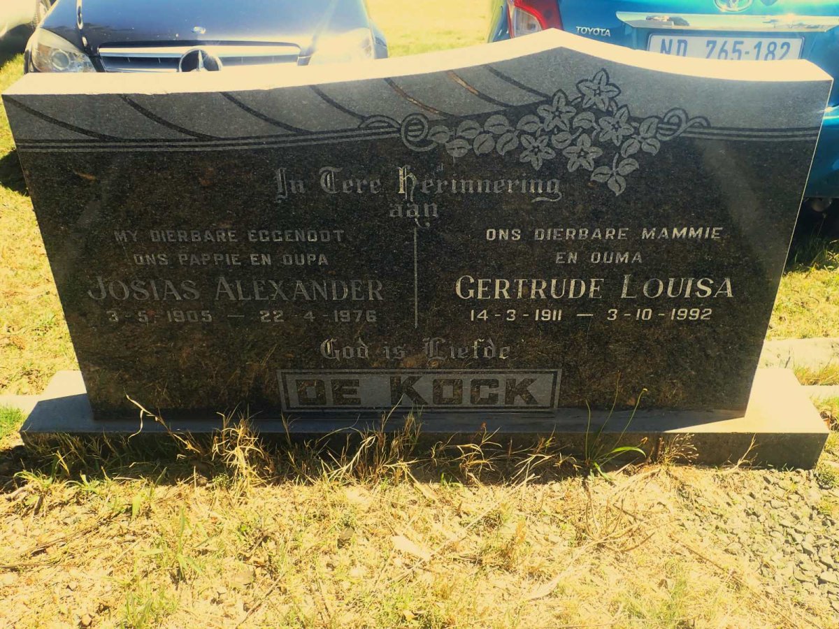 KOCK Josias Alexander, de 1905-1976 &amp; Gertrude Louisa 1911-1992