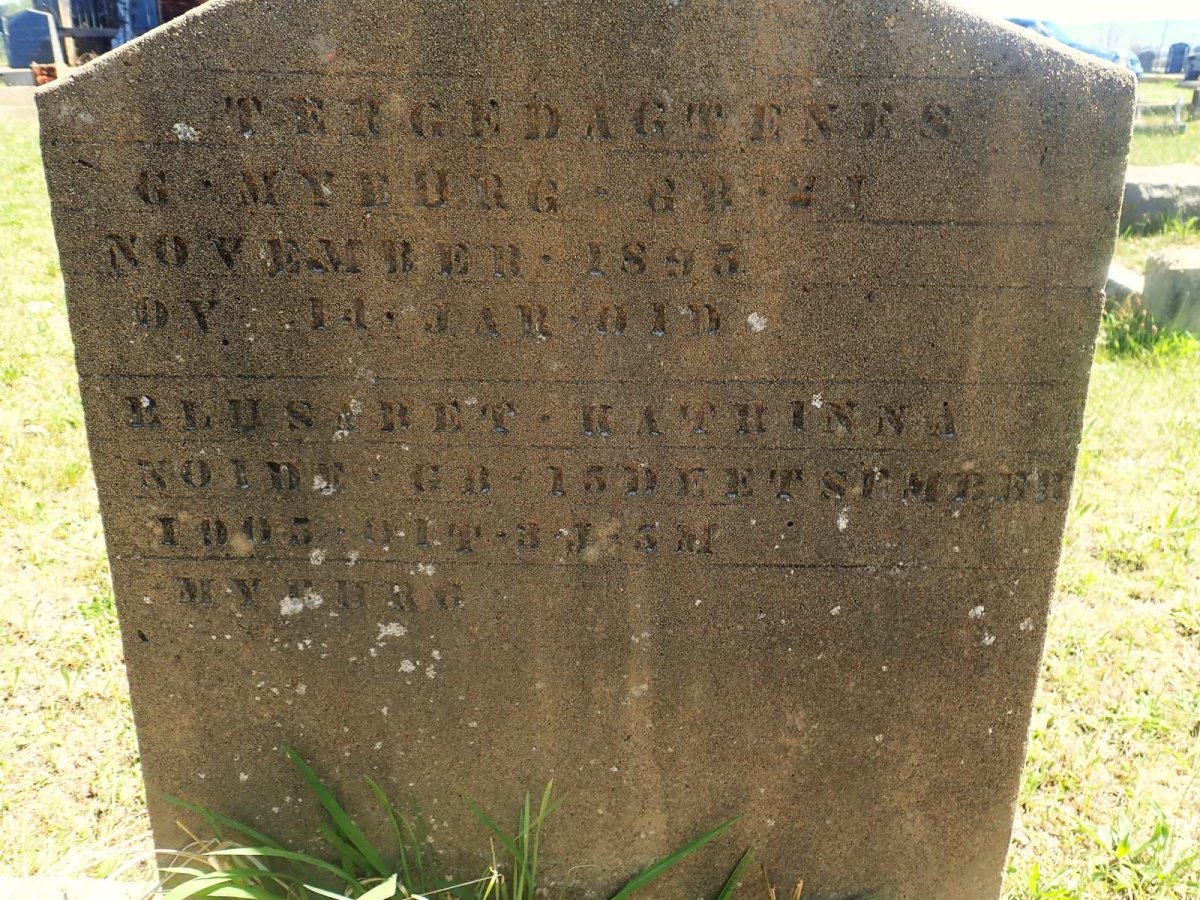 MYBURGH G -1895. :: MYBURGH Elisabeth Kathrina