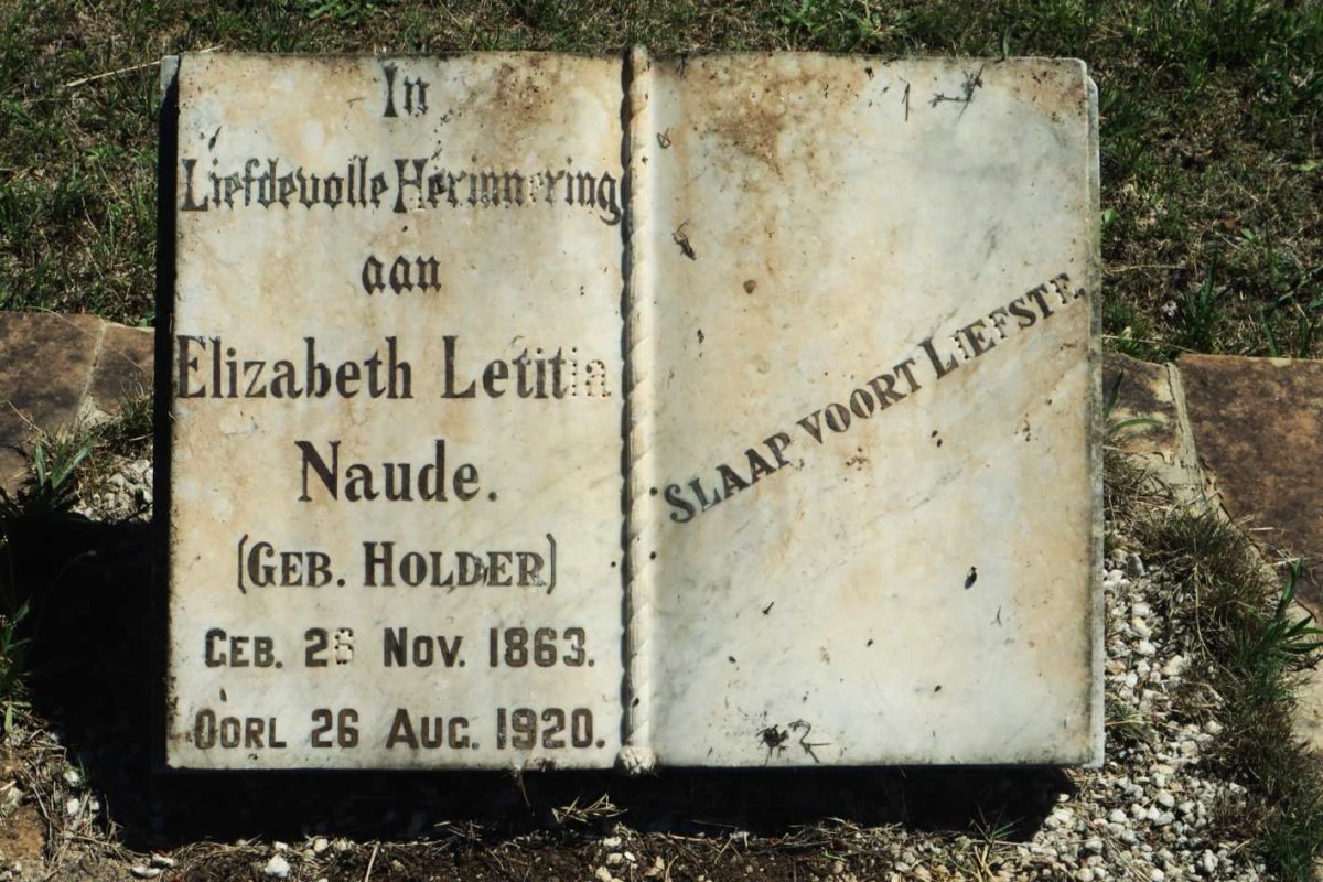 NAUDE Elizabeth Letitia nee HOLDER 1863-1920