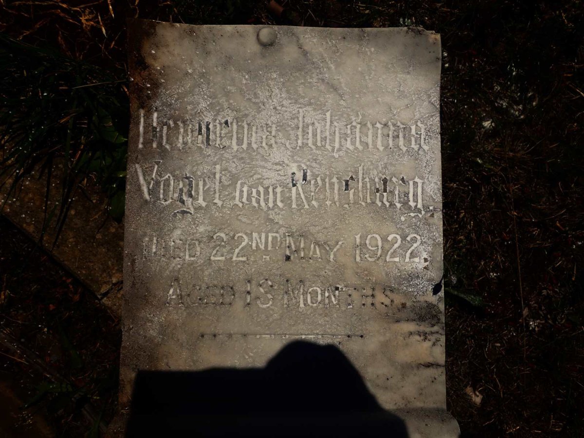 RENSBURG Hendrina Johanna Vogel, van -1922