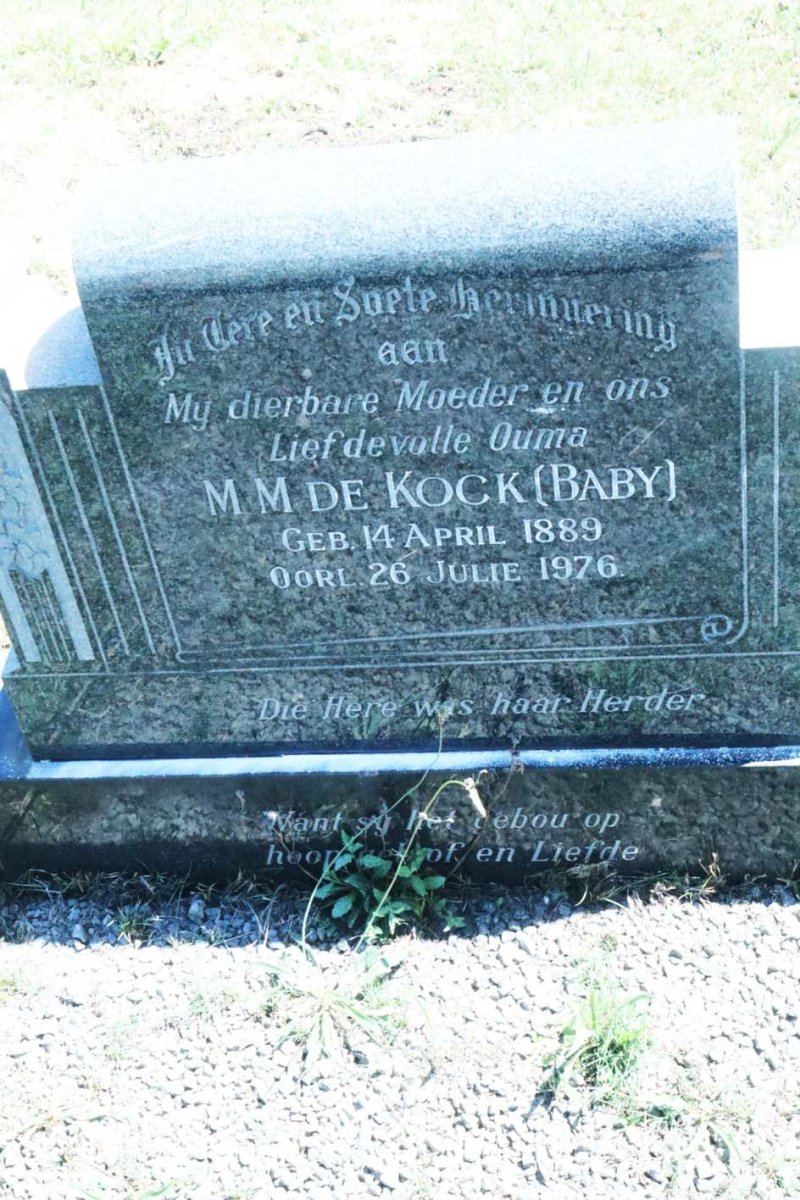 KOCK J.A., de 1889-1957 &amp; M.M. 1889-1976