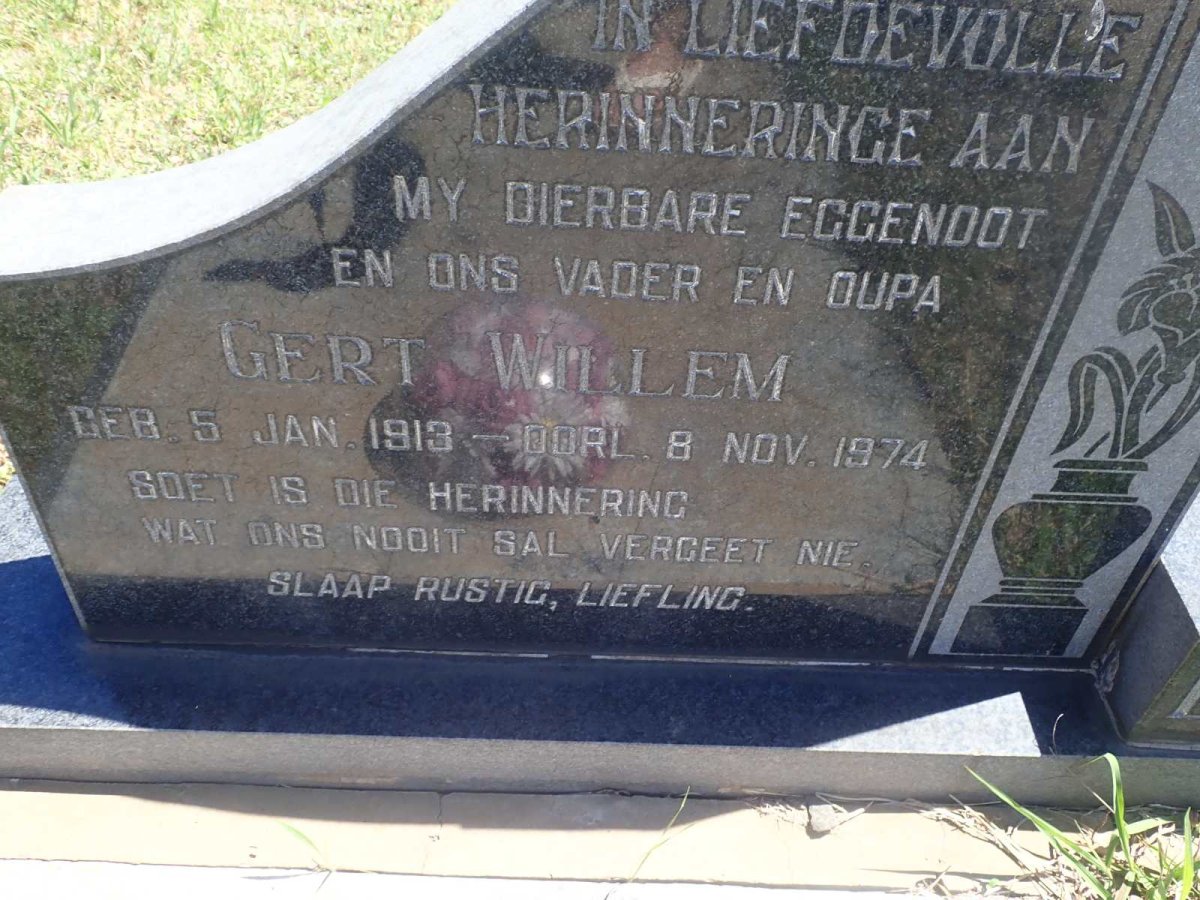 PLOOY Gert Willem, du 1913-1974 &amp; Fredericka Elizabetha 1917-2003