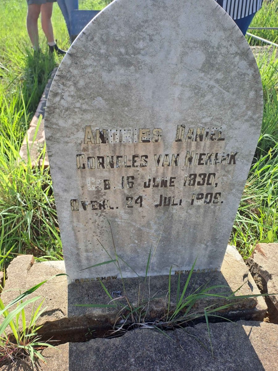 NIEKERK Andries Daniel Corneles, van 1830-1909