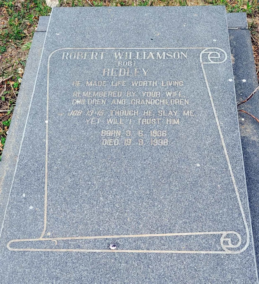 HEDLEY Robert Williamson 1936-1998