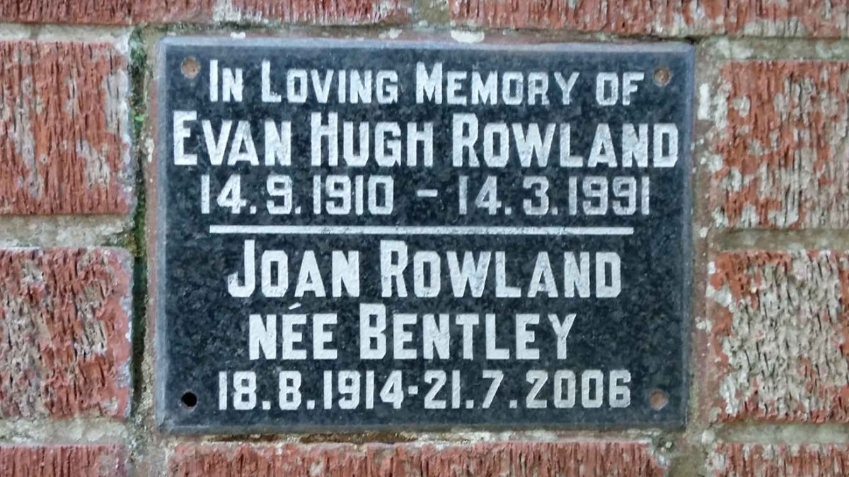 ROWLAND Evan Hugh 1910-1991 &amp; Joan BENTLEY 1914-2006