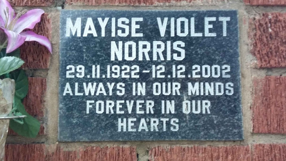 NORRIS Mayise Violet 1922-2002