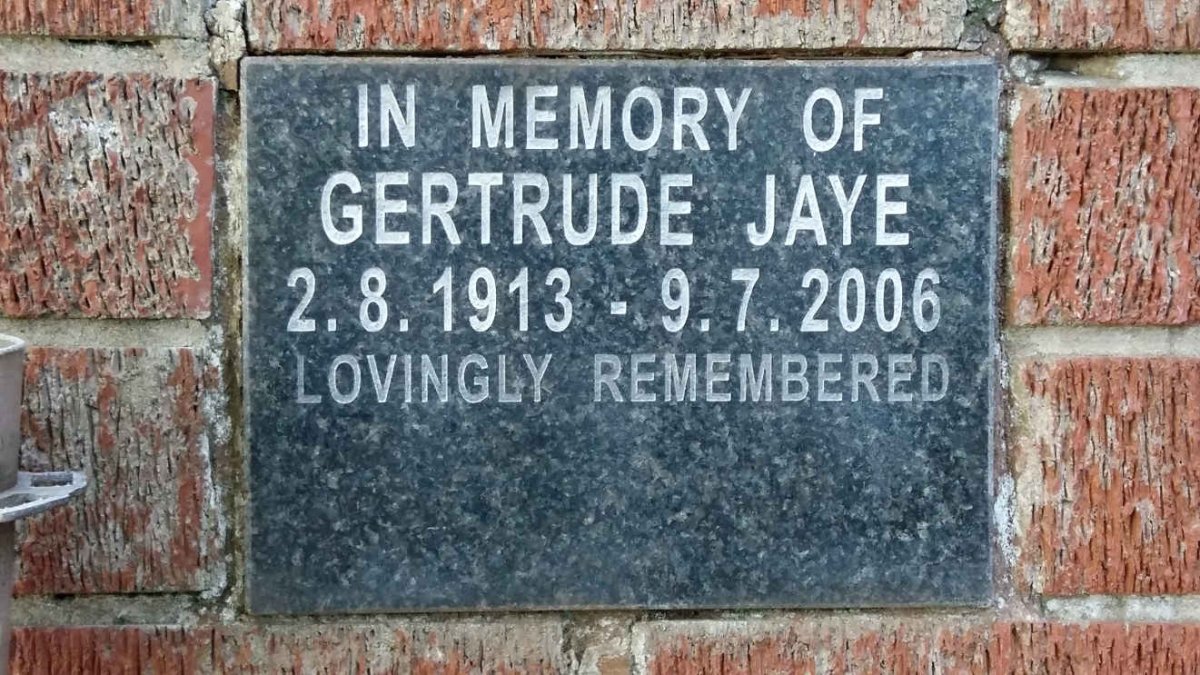 JAYE Gertrude 1913-2006