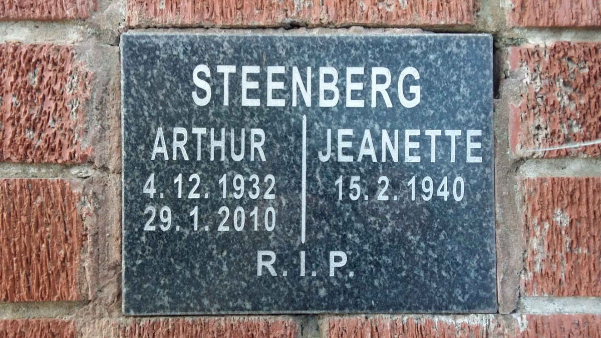STEENBERG Arthur 1932-2010 &amp; Jeanette 1940-