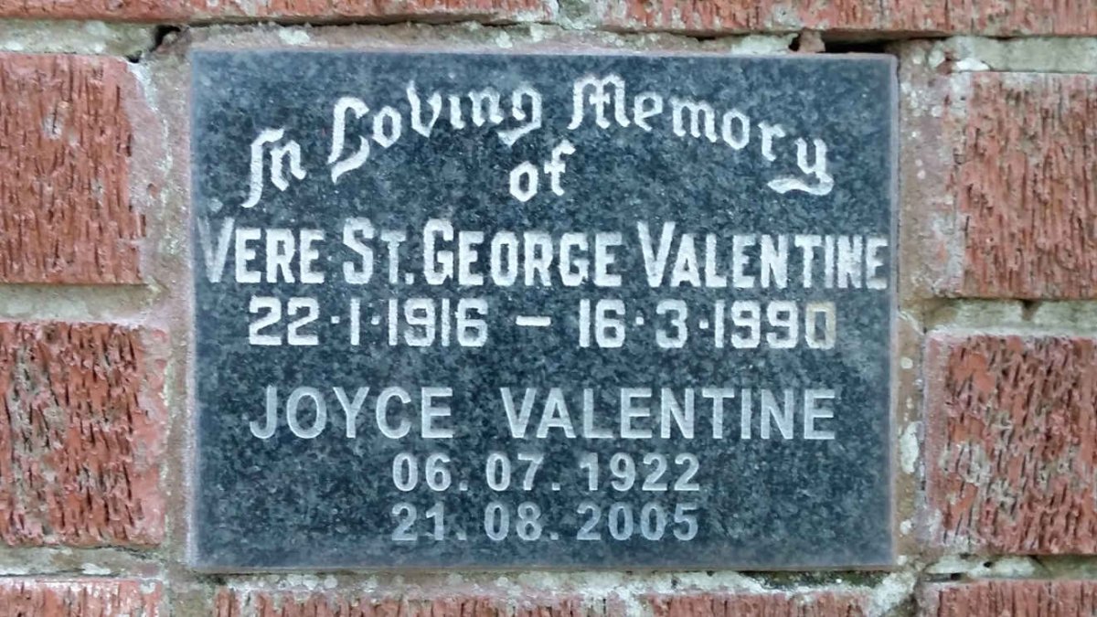 VALENTINE Vere St. George 1916-1990 &amp; Joyce 1922-2005