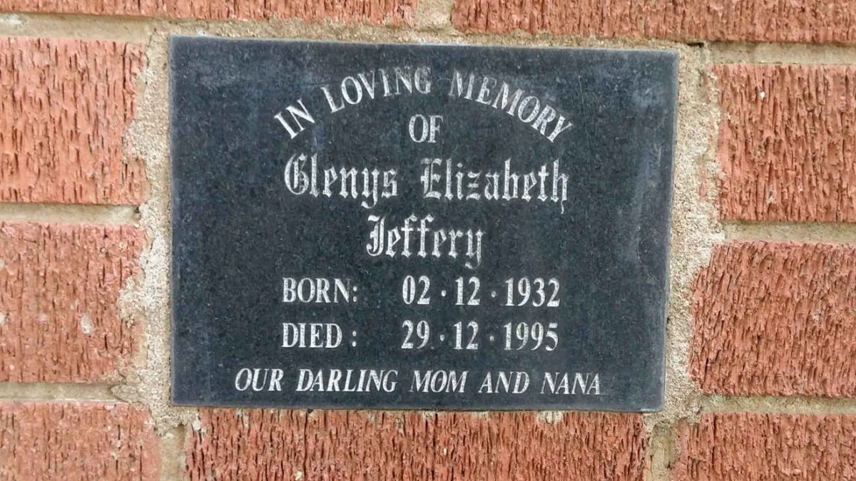 JEFFERY Glenys Elizabeth 1932-1995
