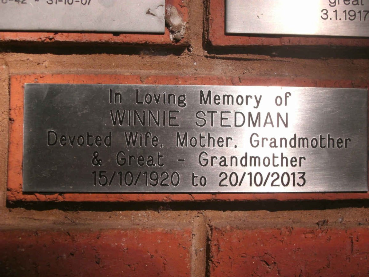 STEDMAN Winnie 1920-2013