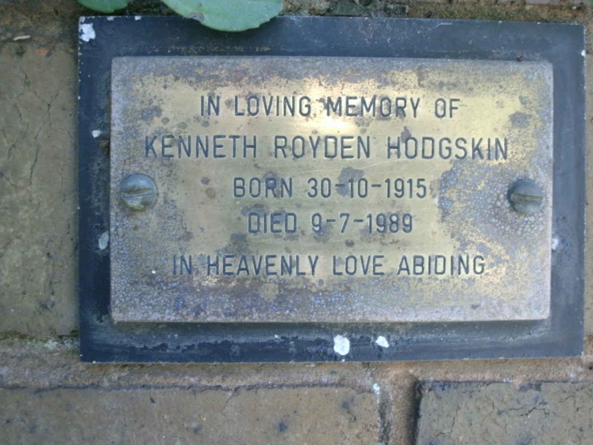 HODGSKIN Kenneth Royden 1915-1989