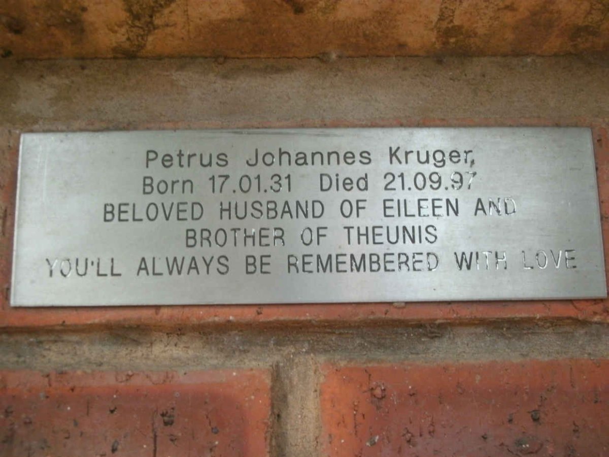 KRUGER Petrus Johannes 1931-1997