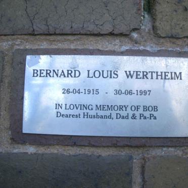 WERTHEIM Bernard Louis 1915-1997 &amp; Althea Grace 1913-2001