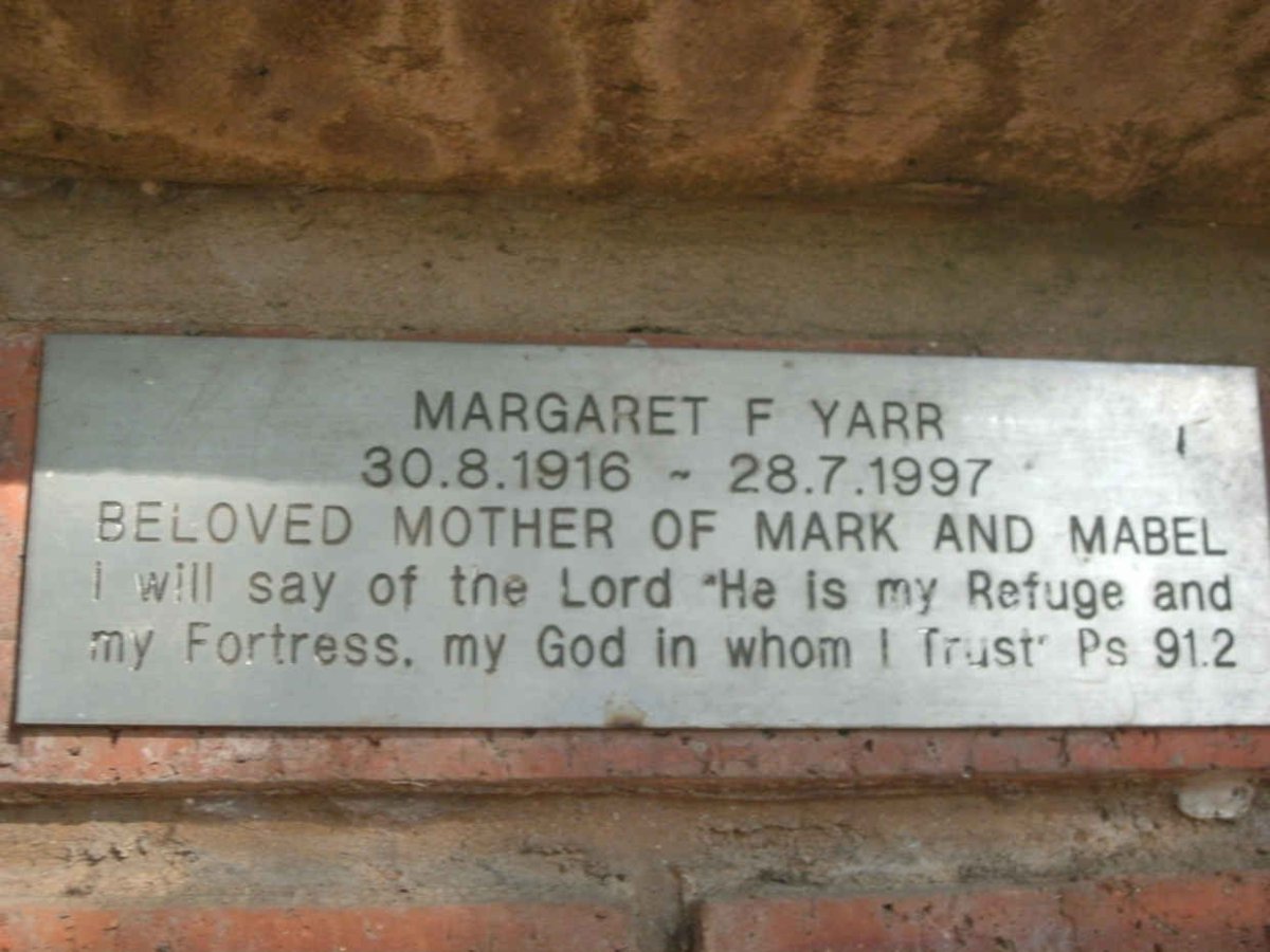 YARR Margaret 1916-1997