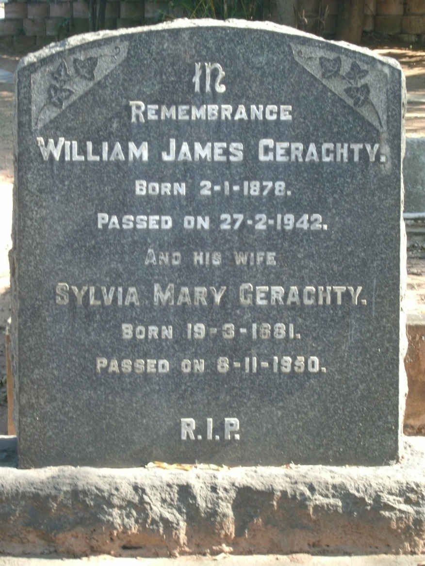 GERAGHTY William James 1878-1942 &amp; Sylvia Mary 1881-1950