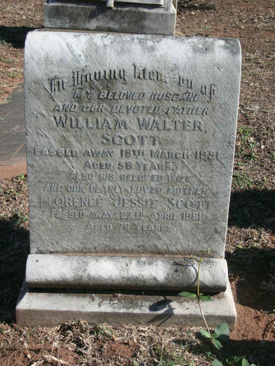 SCOTT William Walter -1951 &amp; Florence Jessie -1968