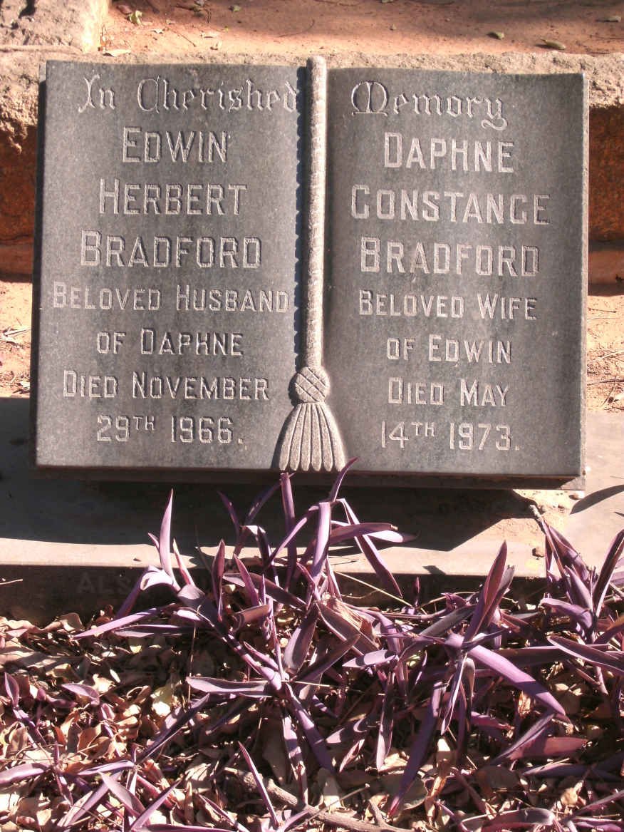 BRADFORD Edwin Herbert -1966 &amp; Daphne Constance -1973