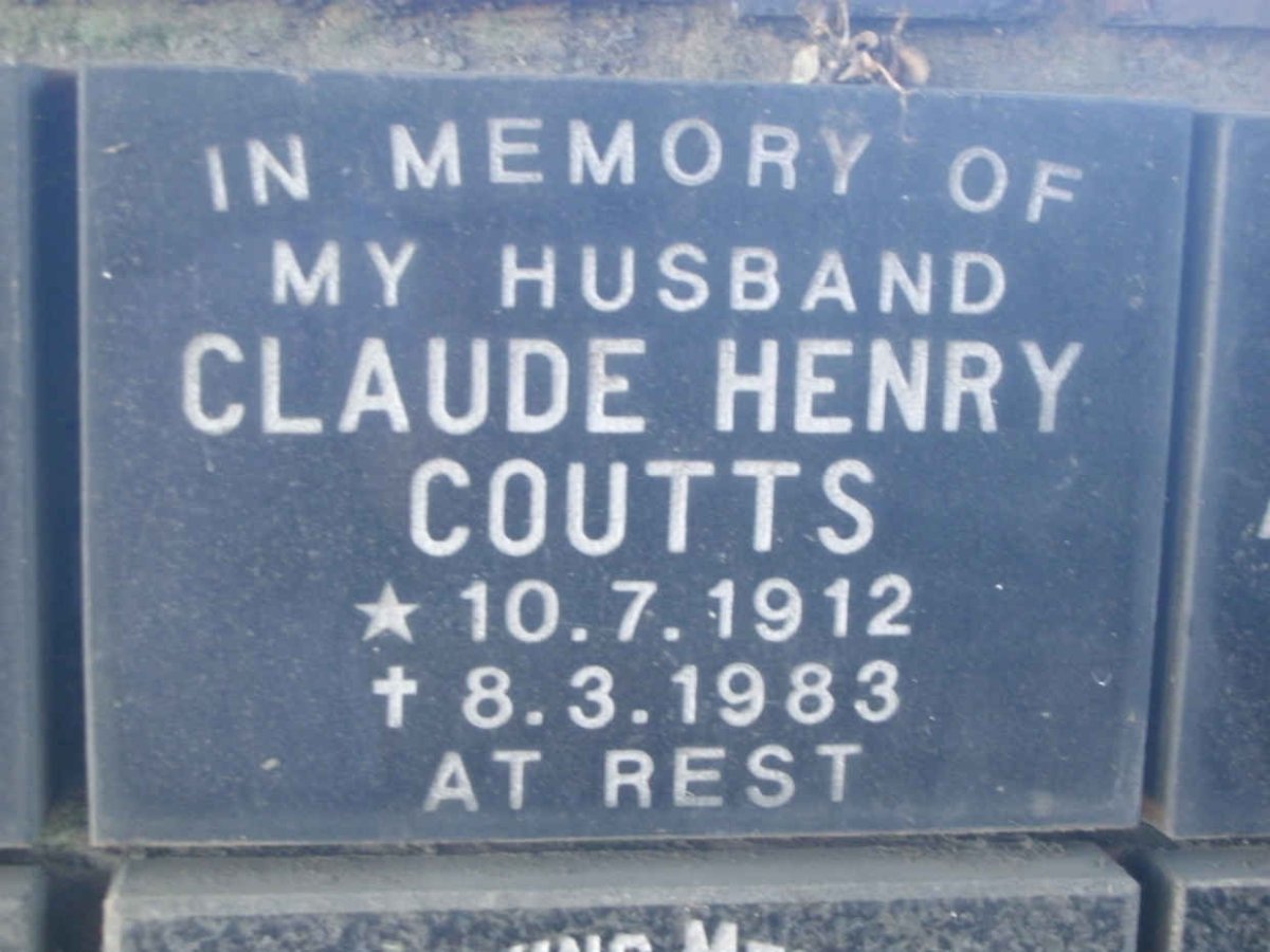 COUTTS Claude Henry 1912-1983