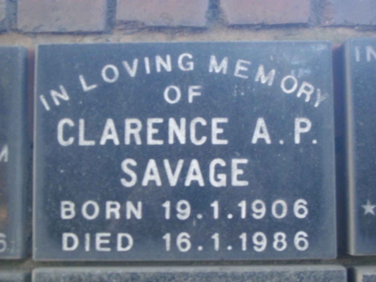 SAVAGE Clarence A.P. 1906-1986