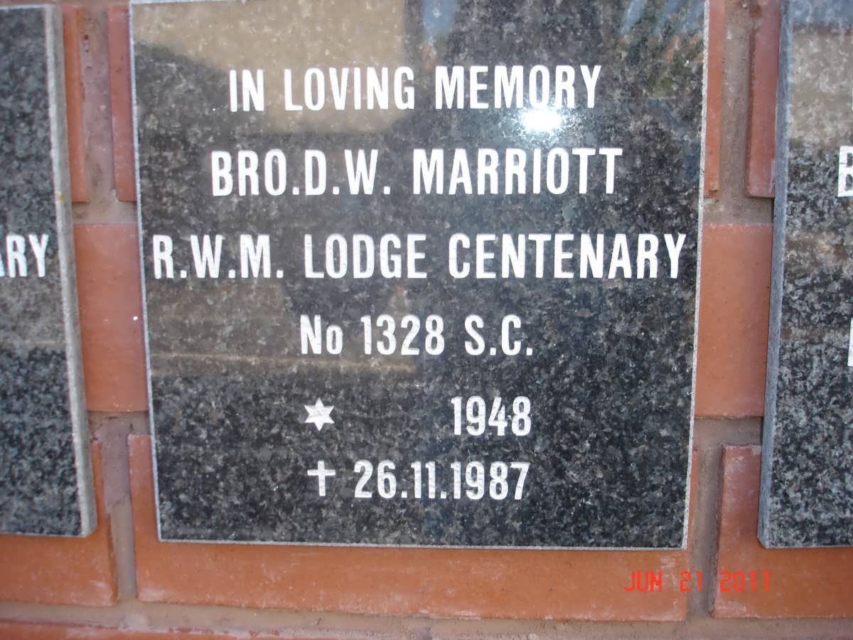 MARRIOTT D.W. 1948-1987