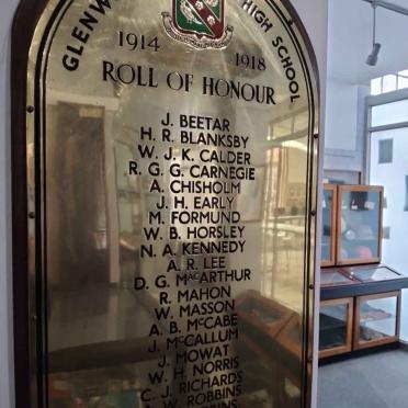 02. Glenwood Roll of Honour 1914-1918