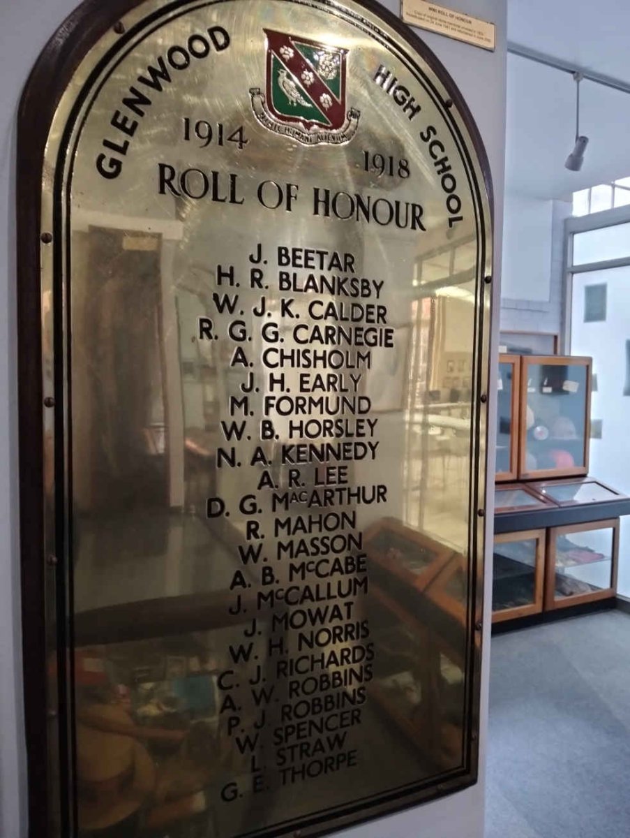 02. Glenwood Roll of Honour 1914-1918