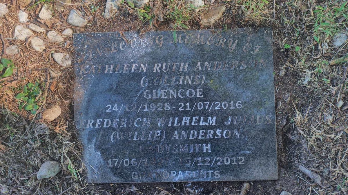 ANDERSON Frederich Wilhelm Julius 1927-2012 & Kathleen Ruth COLLINS 1928-2016