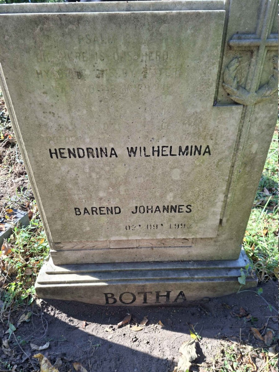 BOTHA Hendrina Wilhelmina & Barend Johannes -1992