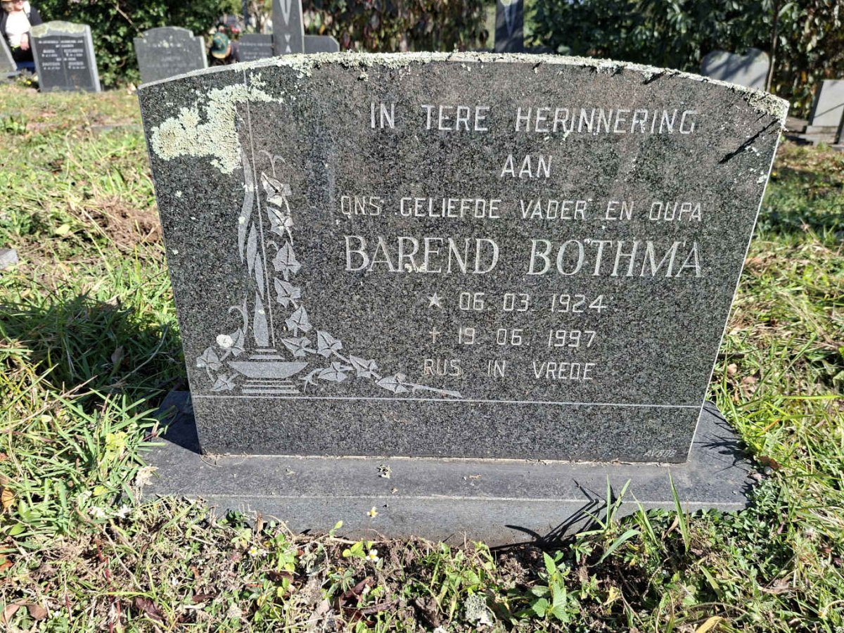 BOTHMA Barend 1924-1997