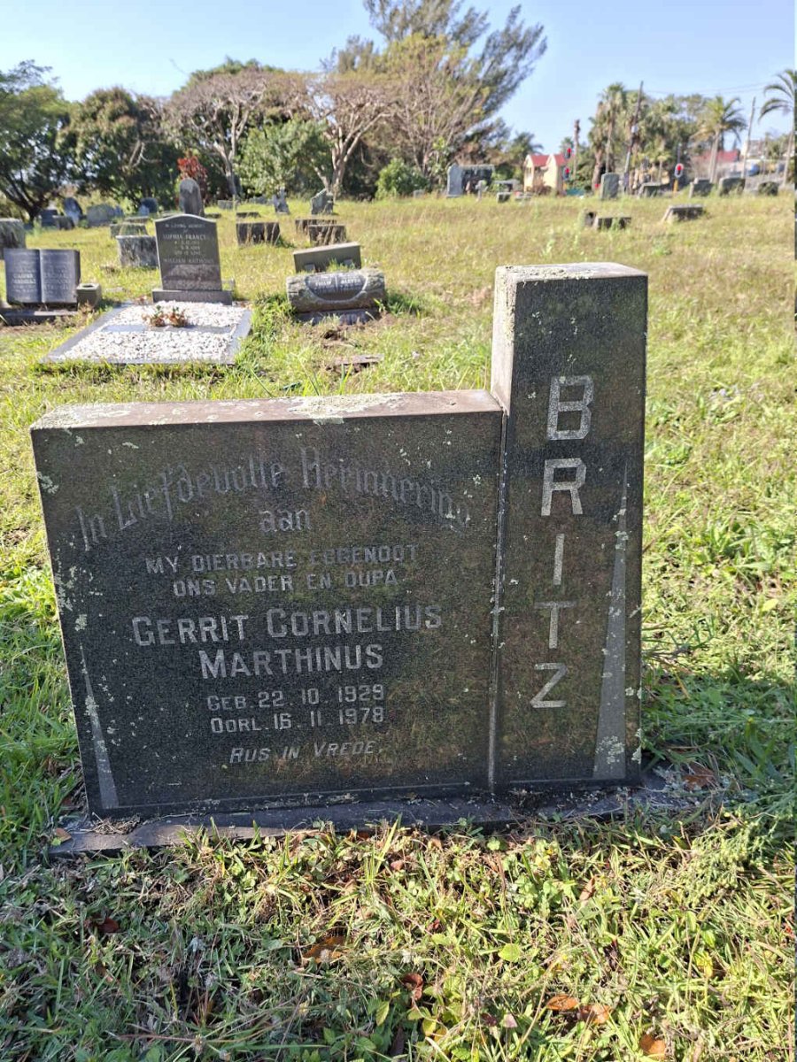 BRITZ Gerrit Cornelius Marthinus 1929-1978