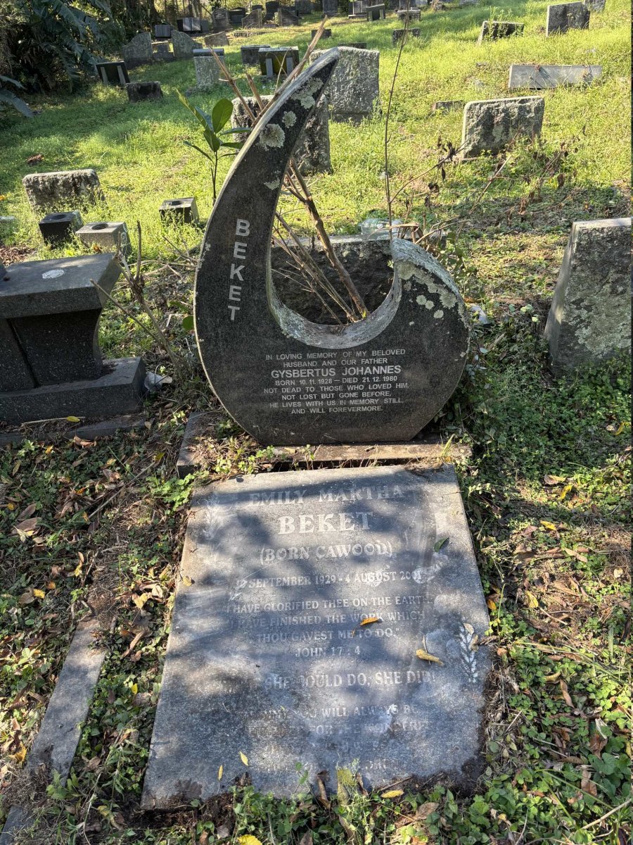 BEKET Gysbertus Johannes 1928-1980 & Emily Martha CAWOOD 1929-2001