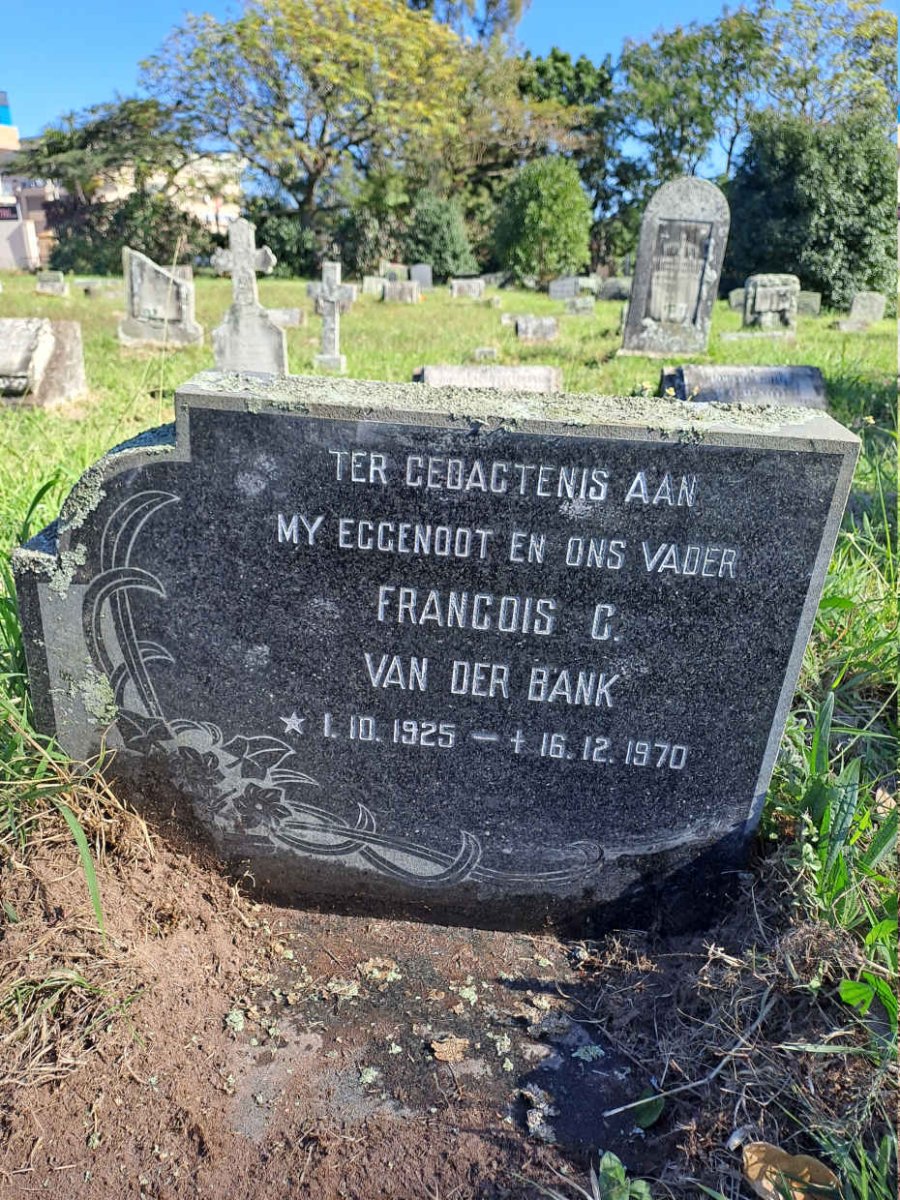 BANK Francois C. van der 1925-1970