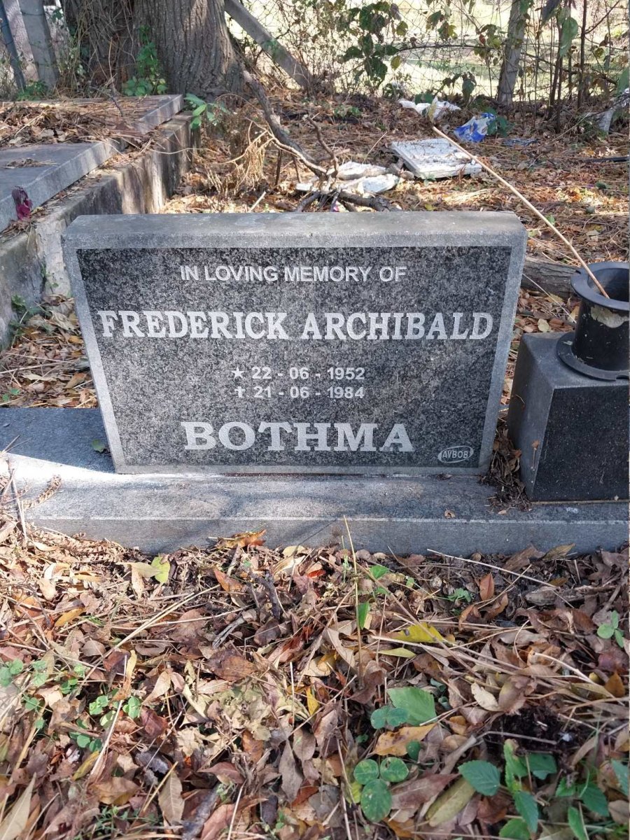 BOTHMA Frederick Archibald 1952-1984