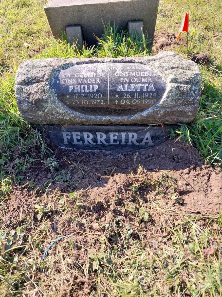 FERREIRA Philip 1920-1972 & Aletta 1924-1990
