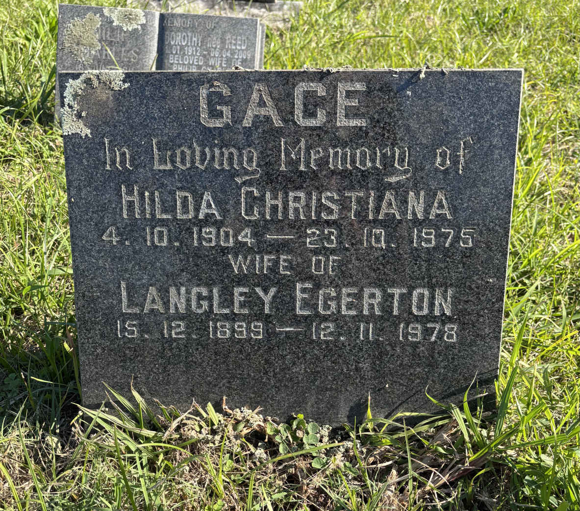 GACE Langley Egerton 1899-1978 & Hilda Christiana 1904-1975