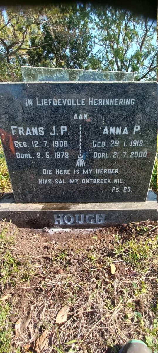 HOUGH Frans J.P. 1908-1978 & Anna P. 1918-2000