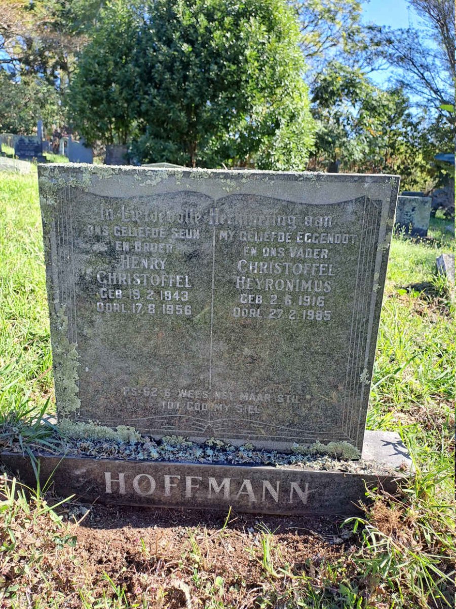 HOFFMANN Christoffel Heyronimus 1916-1985 :: HOFFMANN Henry Christoffel 1943-1956