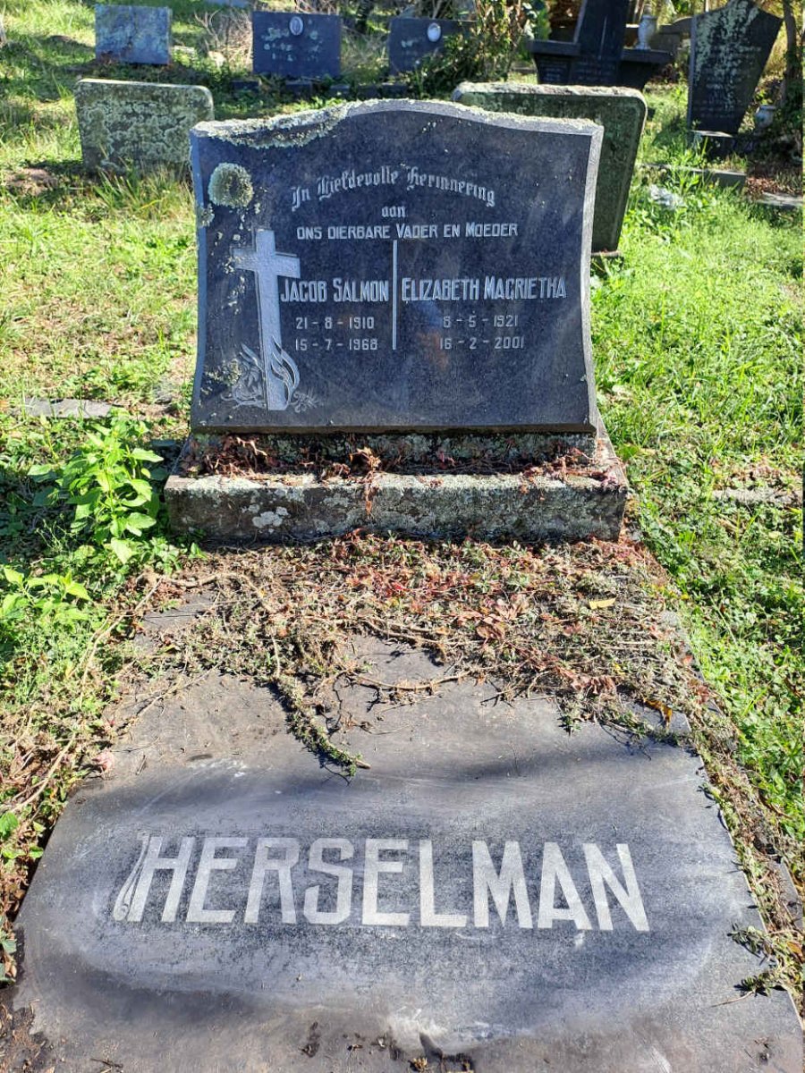 HERSELMAN Jacob Salmon 1910-1968 & Elizabeth Magrietha 1921-2001