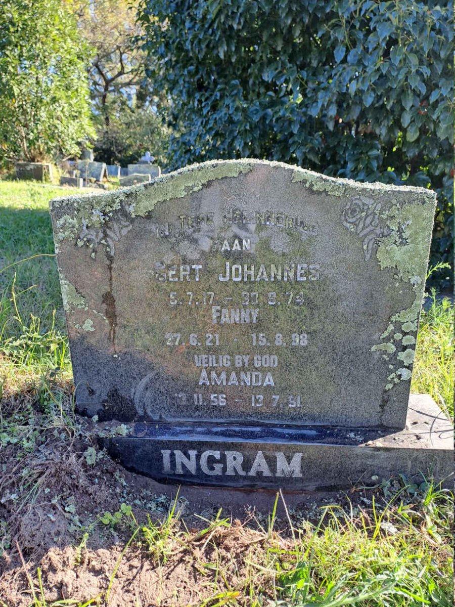 INGRAM Gert Johannes 1917-1974 & Fanny 1921-1998 :: INGRAM Amanda 1956-1961
