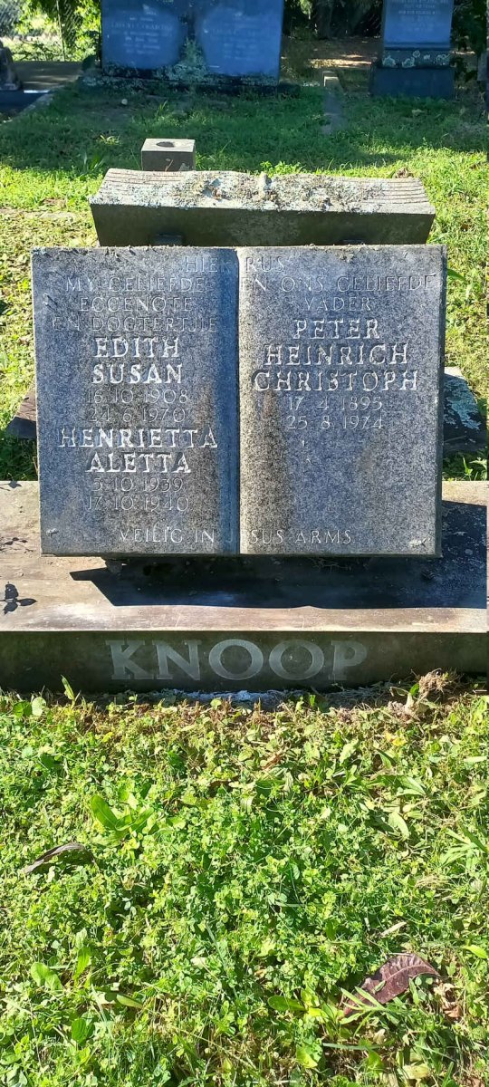 KNOOP Peter Heinrich Christoph 1895-1974 & Edith Susan 1908-1970 :: KNOOP Henrietta Aletta 1939-1940 